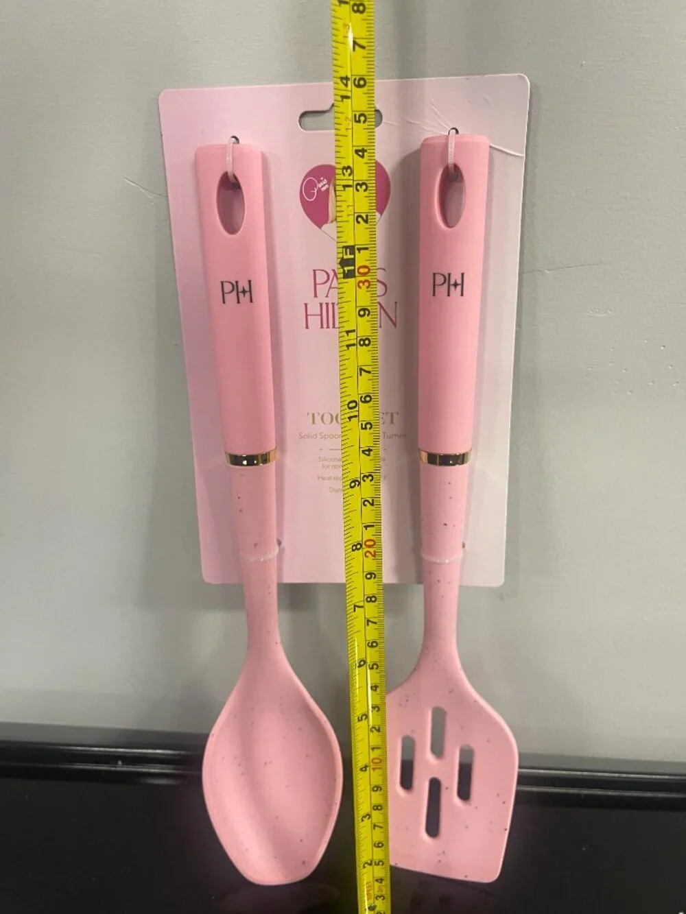 Paris Hilton Pink Silicone Spoon & Turner Set 2pc New